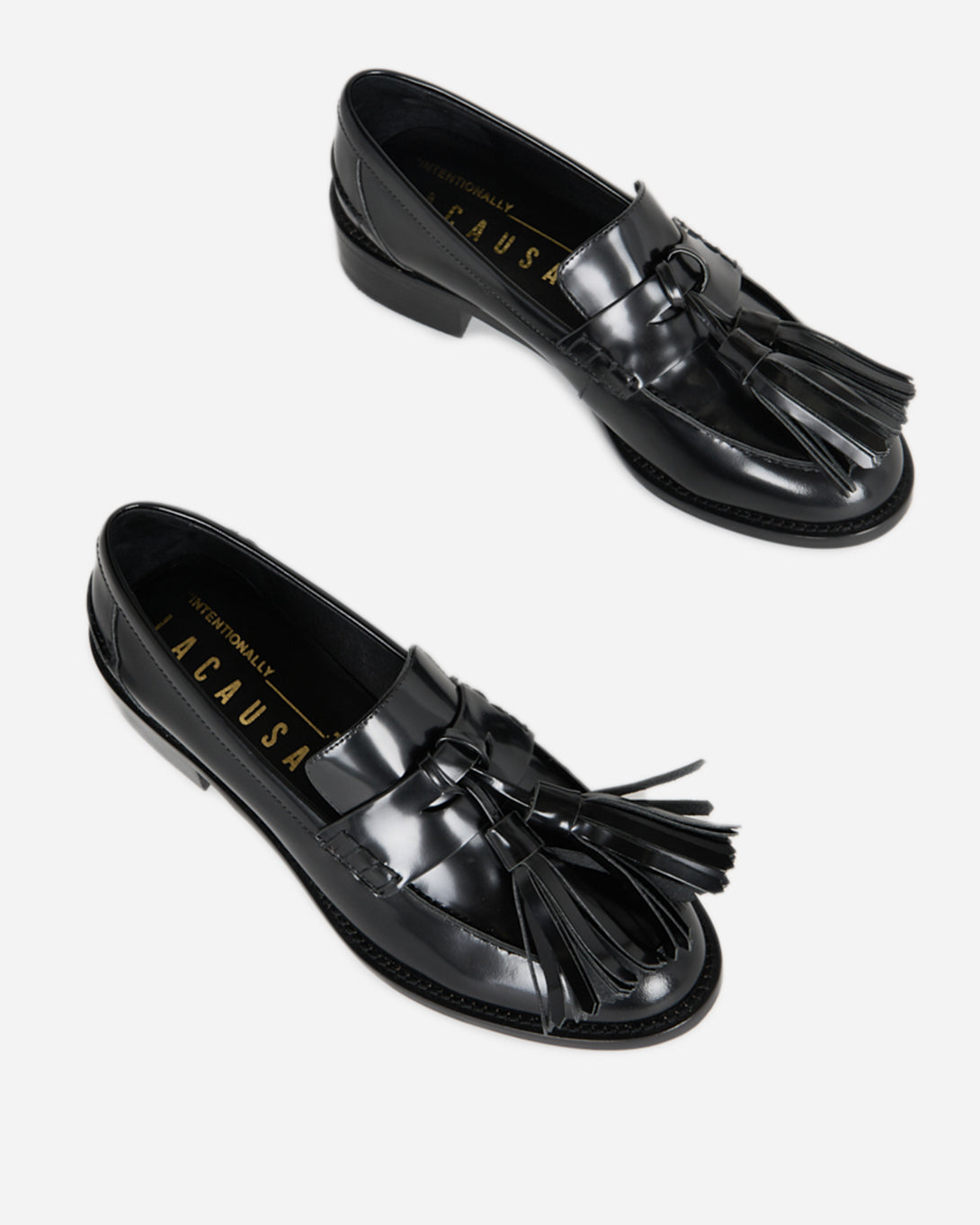 Black Neighbor Intentionally Blank Womens Shoe Womens Leather Loafer