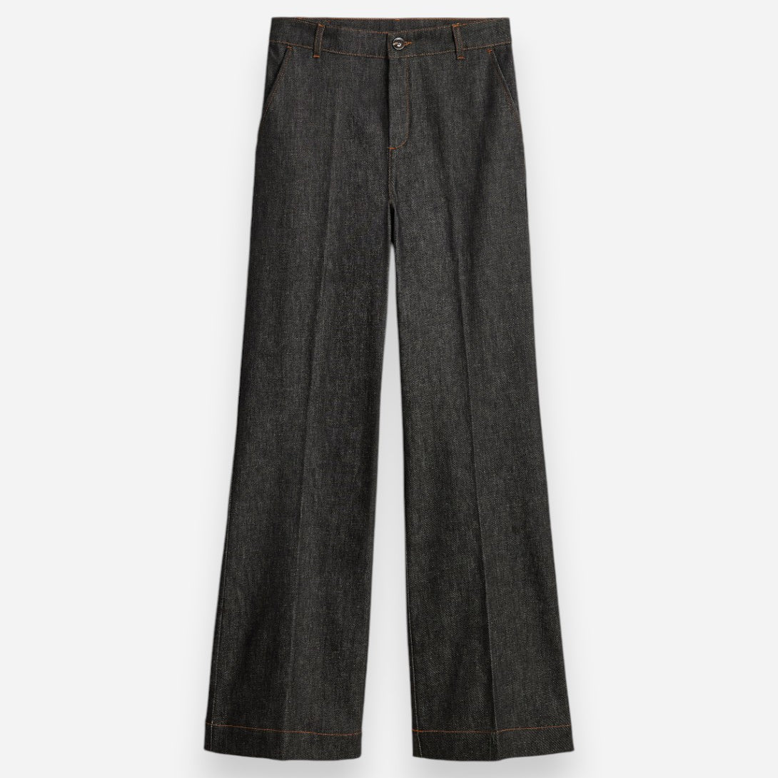 Denim Brut Nori California Womens Pleated Denim Pants Relaxed Fit Soeur Clothing