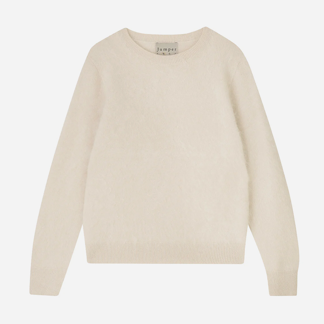 Ecru Brushed Crew Jumper1234 Cashmere Crewneck Sweater Womens