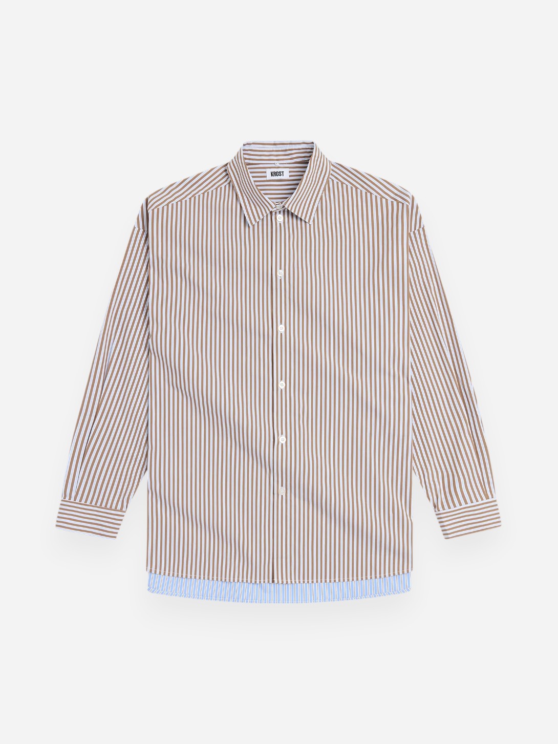 Rubber Long Striped Shirt Mens Striped Woven Shirt Krost