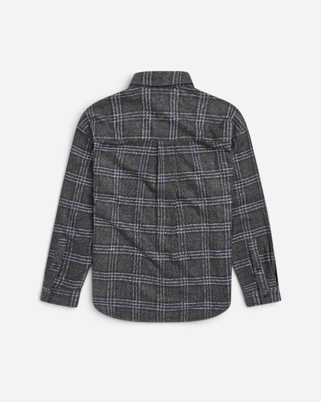 Night Sky Eco Long Plaid Shirt Mens Woven Checkered Shirt
