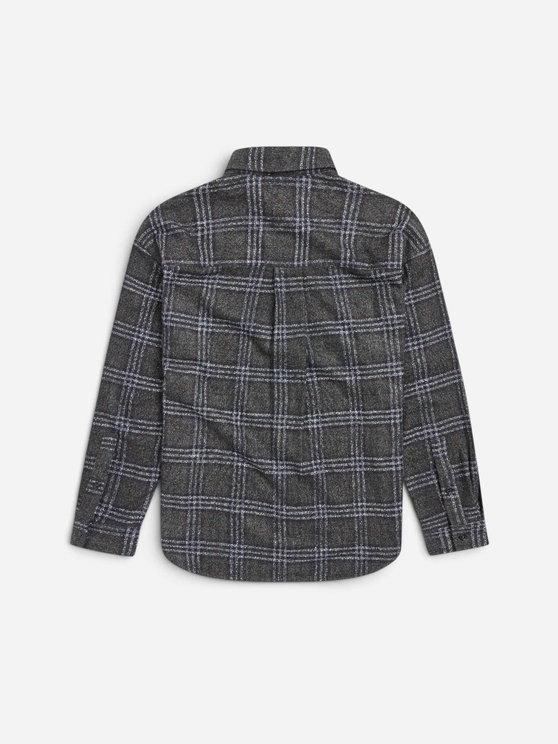 Night Sky Eco Long Plaid Shirt Mens Woven Checkered Shirt