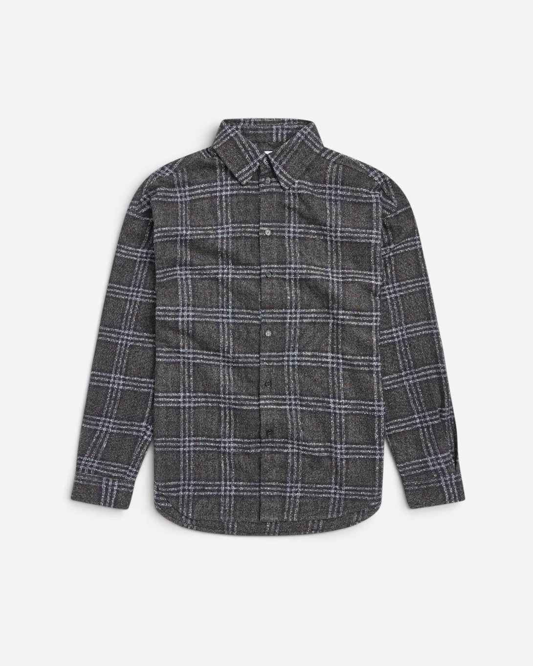 Night Sky Eco Long Plaid Shirt Mens Woven Checkered Shirt