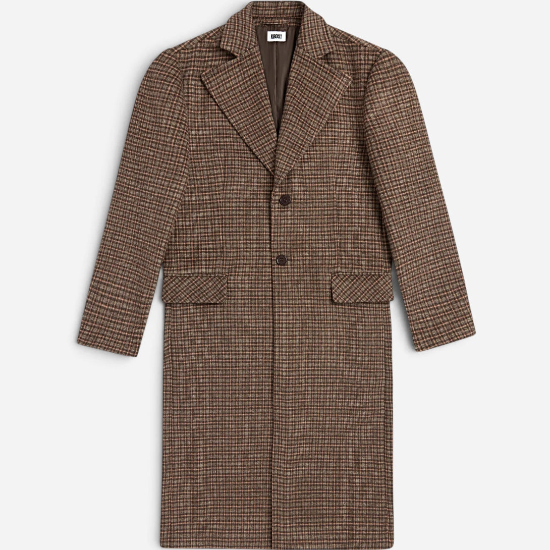 Raindrum Single Breasted Wool Overcoat Mens Oversized Wool Overcoat Krost Clothing