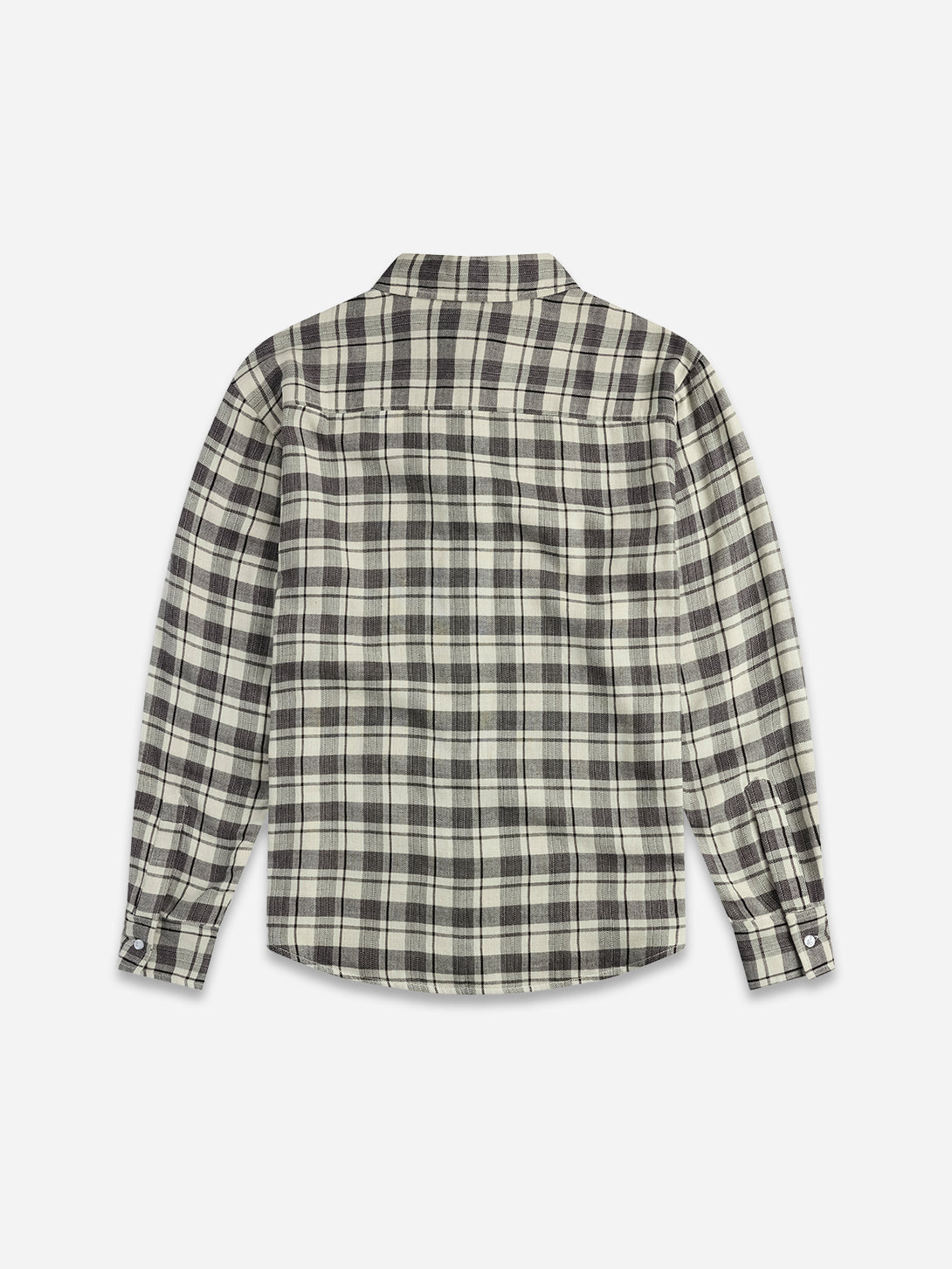 Black Kenmare Flannel ShirtMens Wven Button Up Shirt Black Checkered Pattern