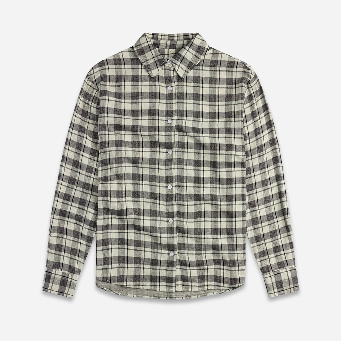 Black Kenmare Flannel ShirtMens Wven Button Up Shirt Black Checkered Pattern