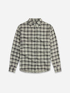 Black Kenmare Flannel ShirtMens Wven Button Up Shirt Black Checkered Pattern