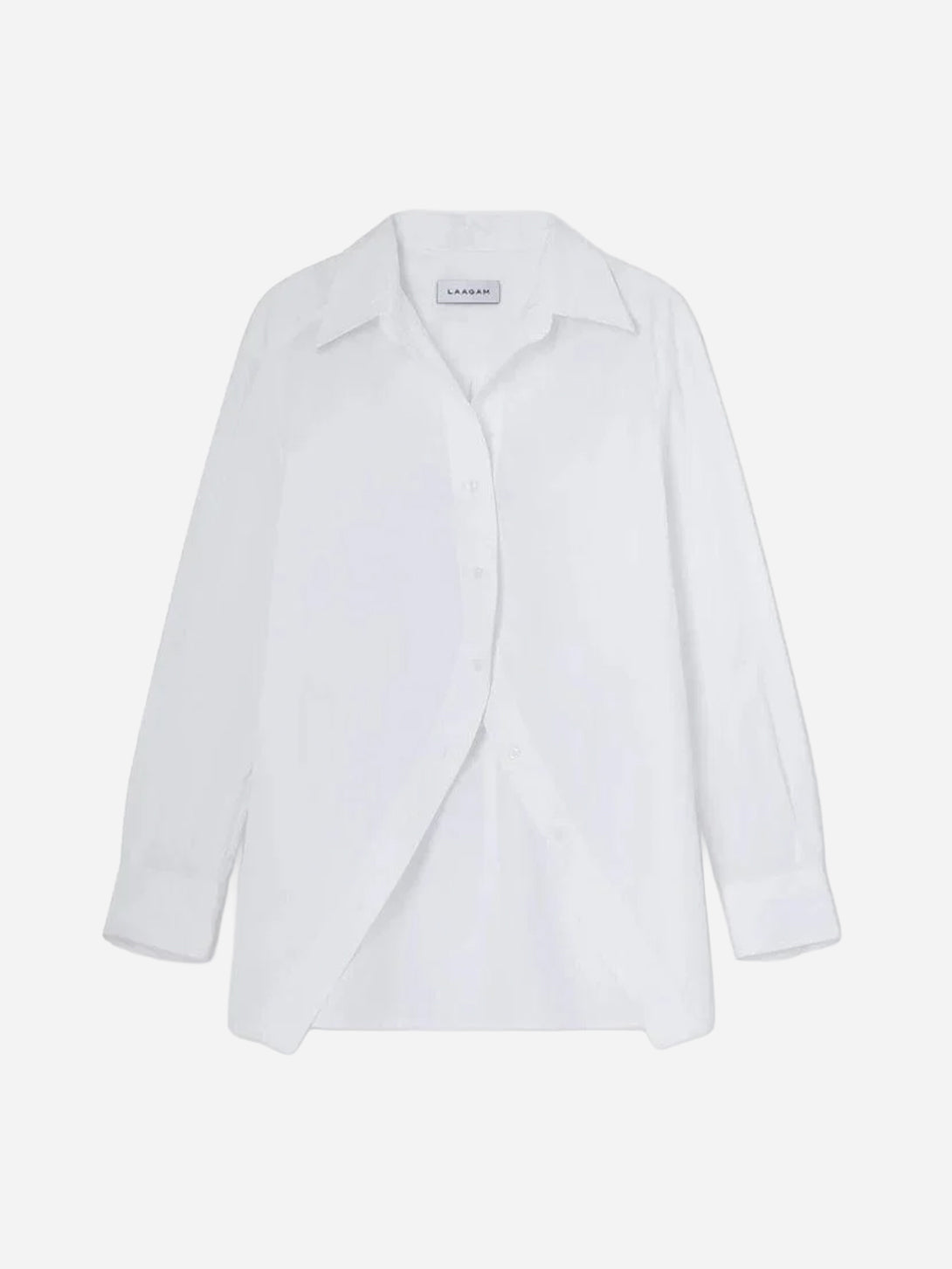 White No Boyfriend Shirt Womens Woven Button Up Shirt Laagam