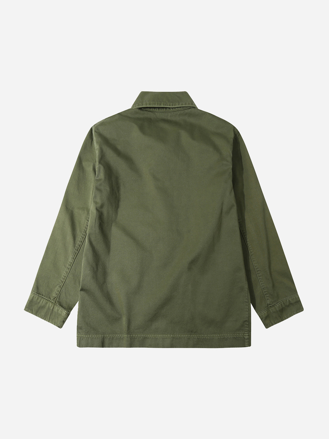 Olive Garbardine Work Jacket Button Up Collared Outerwear Le Mont St Michel Clothing