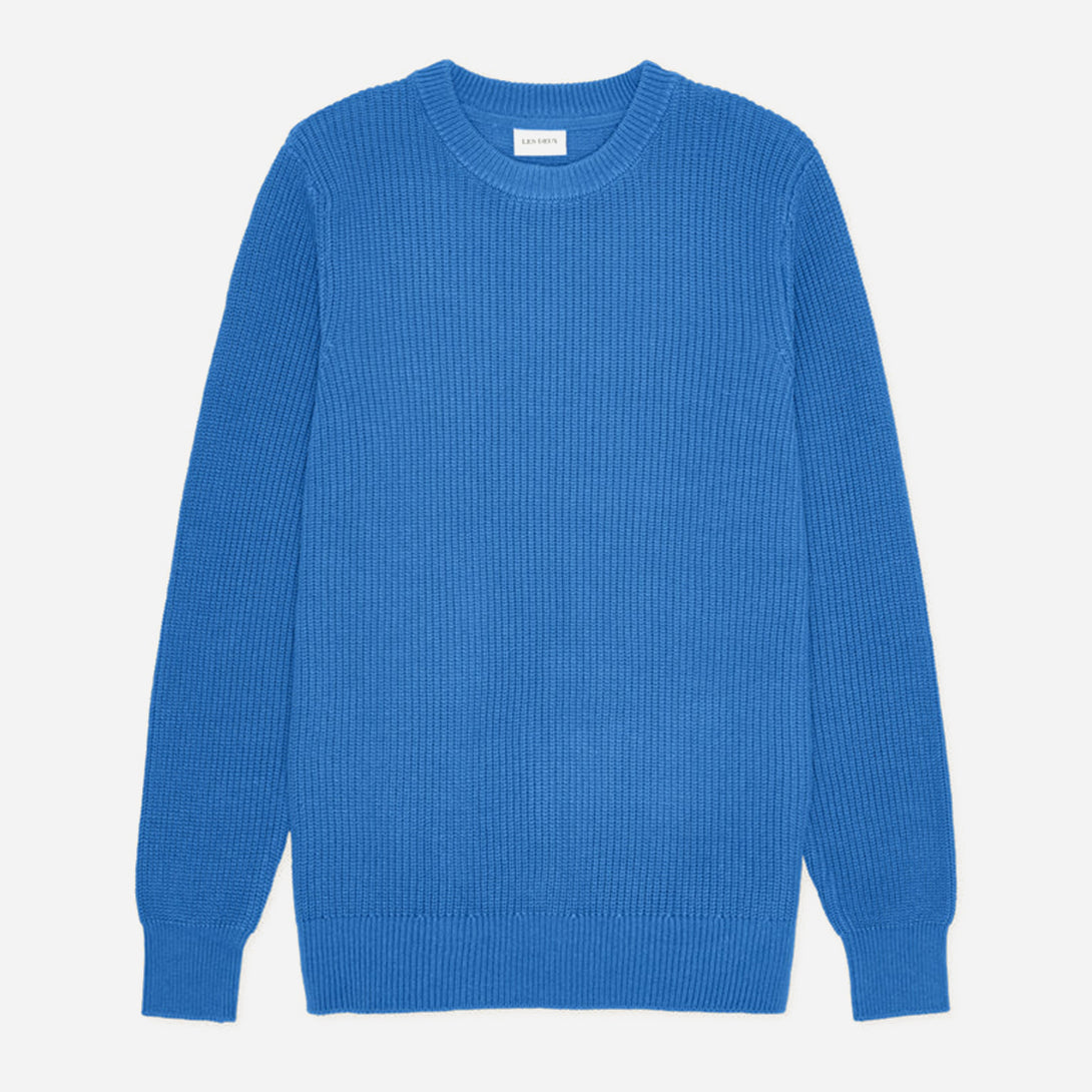 Palace Blue Gary Rib Crewneck Knit Mens Knit Crewneck Sweater Pullover Les Deux