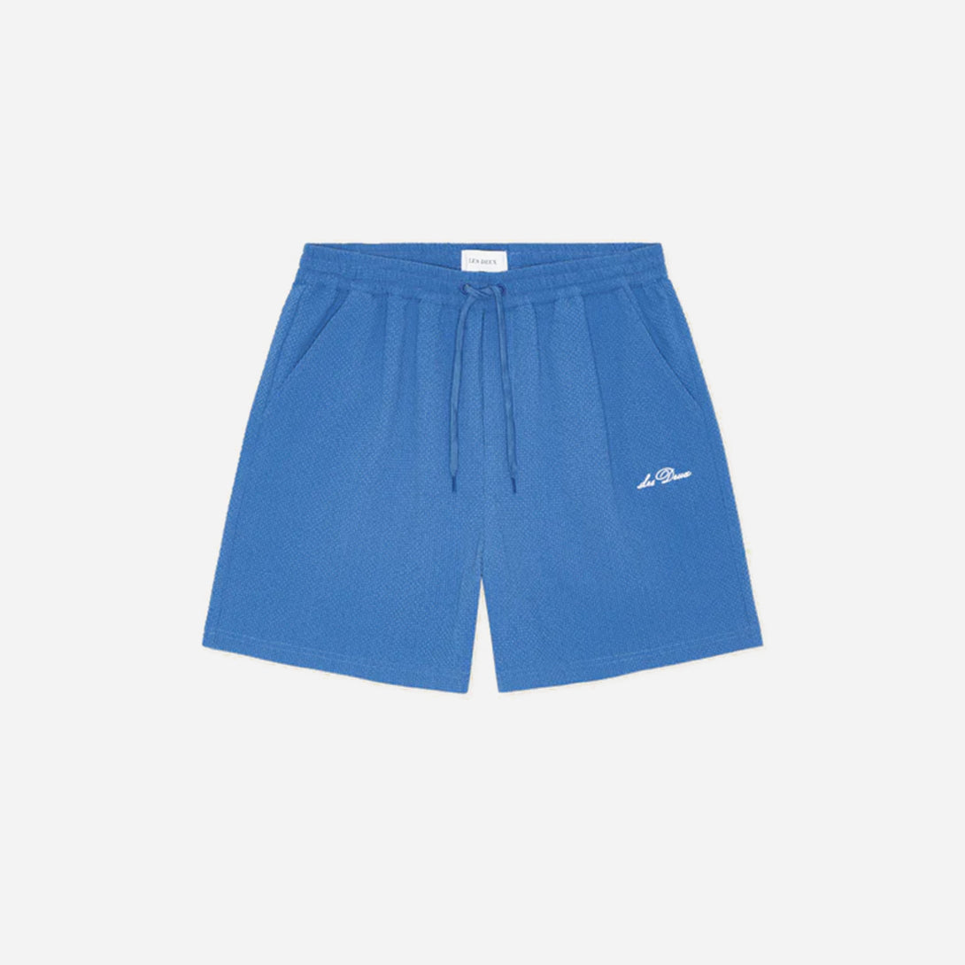 Palace Blue Stan Seersucker Swim Shorts Mens Drawstring Polyester Swim Shorts Les Deux