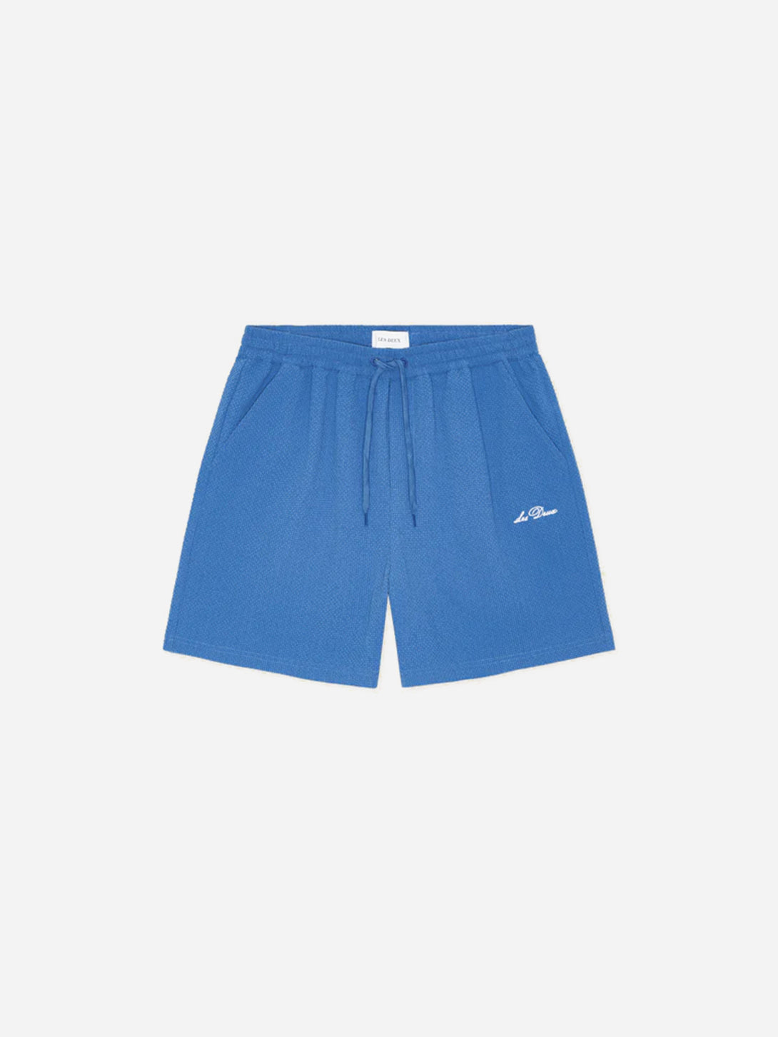 Palace Blue Stan Seersucker Swim Shorts Mens Drawstring Polyester Swim Shorts Les Deux
