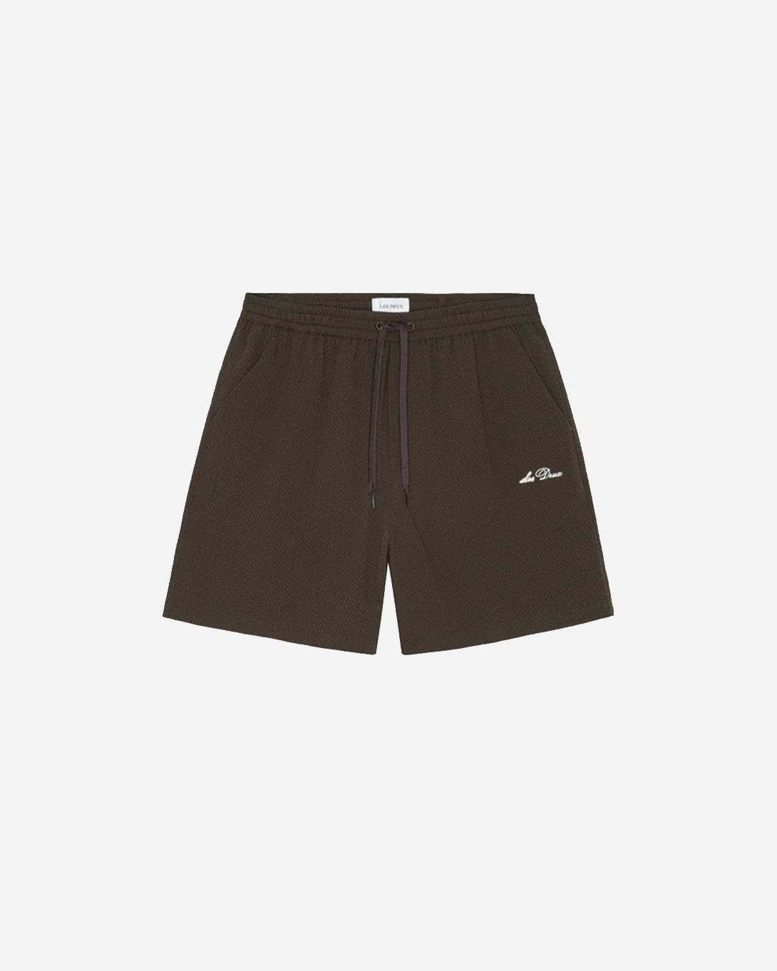 Delicioso Stan Seersucker Swim Shorts Mens Drawstring Polyester Swim Shorts Les Deux