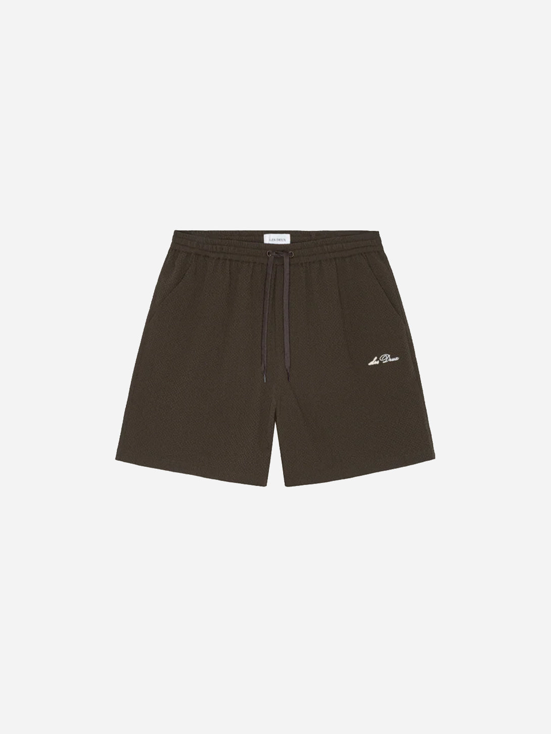 Delicioso Stan Seersucker Swim Shorts Mens Drawstring Polyester Swim Shorts Les Deux