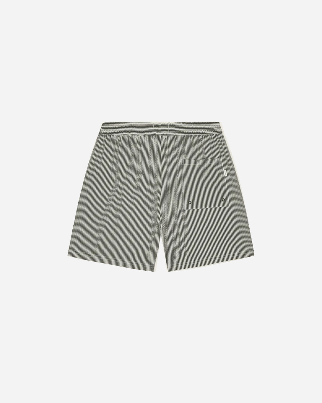 Black Stan Seersucker Swim Shorts Mens Drawstring Polyester Swim Shorts Les Deux