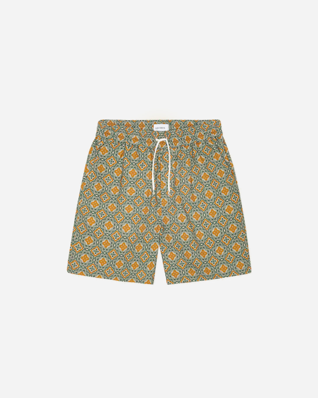 Sea Moss Green Harry Arabesque AOP Shorts Mens Pattern Les Deux Swim Shorts