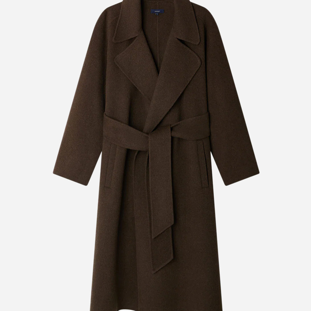 Kaki Brun Harvard Womens Long Coat Brown Soeur