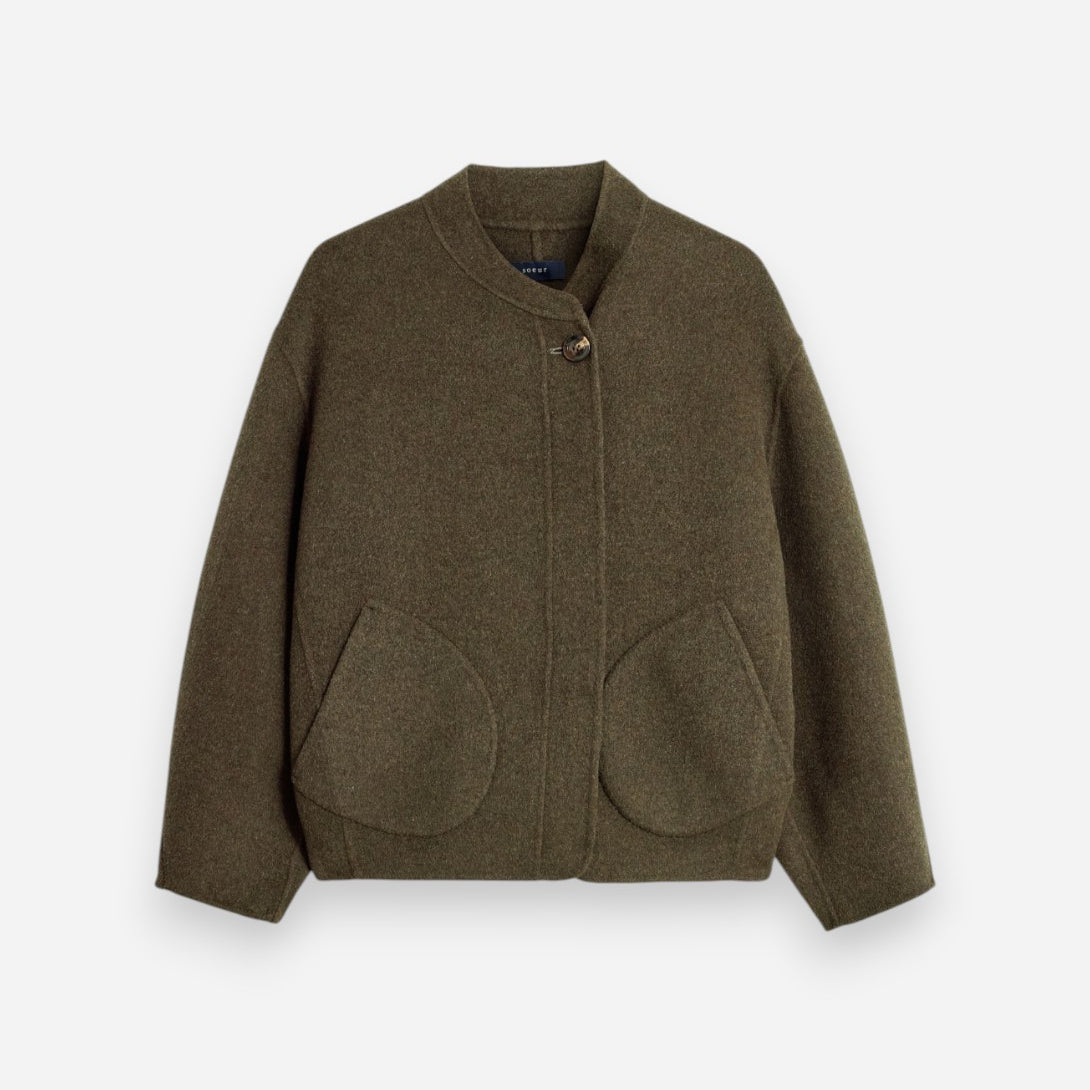 Kaki Chine Windsor Womens Outerwear Wool Jacket Soeur Clothing