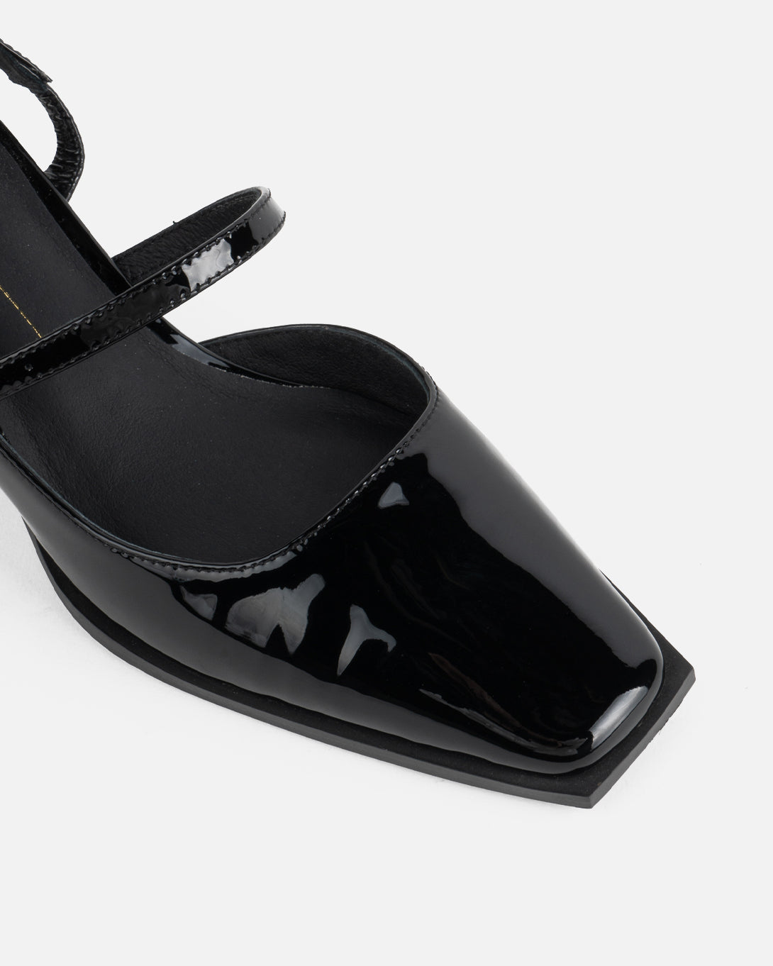 Black Marche Womens Intentionally Blank Shoe Womens Leather Heel