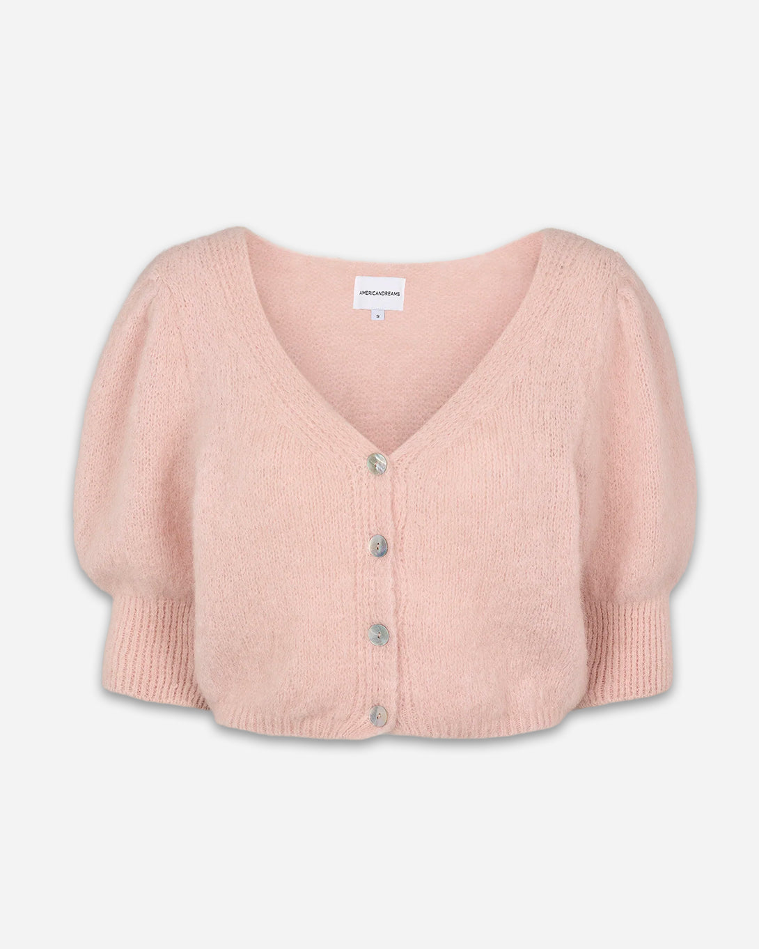Light Pink Manda Alpaca Cardigan Womens Cropped American Dreams Wool V Neck Cardigan Sweater