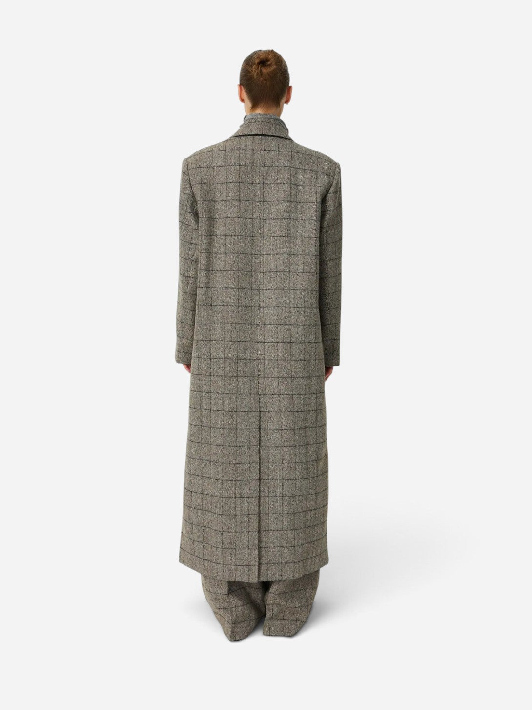 Warm Grey Melange Masculine Oversized Coat Womens Overcoat Stella Nova Clothing