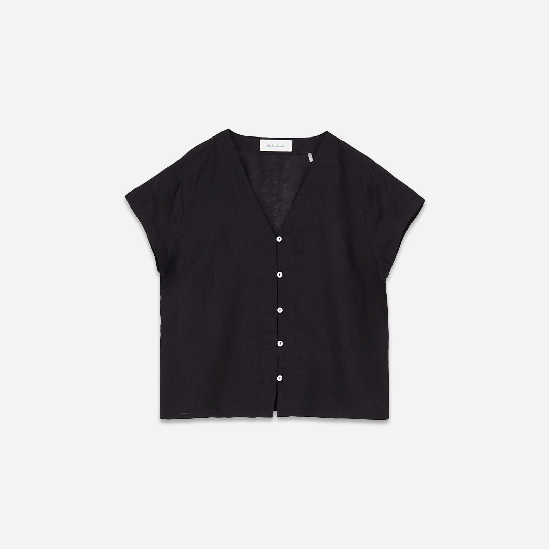 Black Mira Blouse Skall Studio Womens Button Up Blouse
