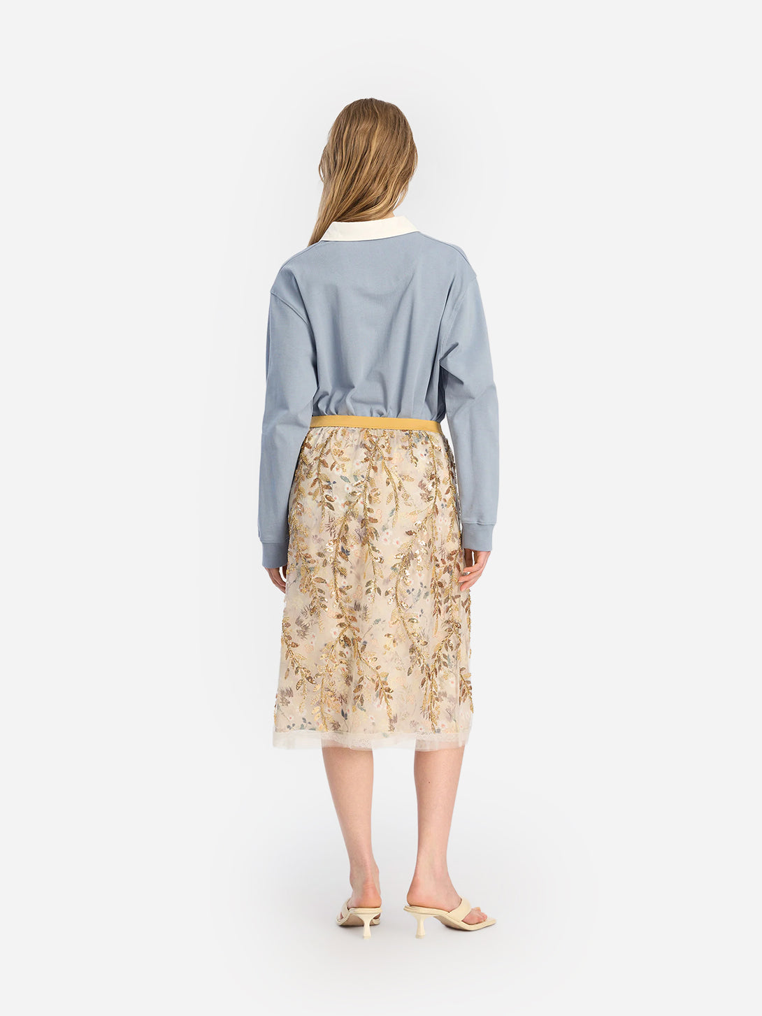 Gold Baia Womens Printed Long Skirt Munthe Clothing