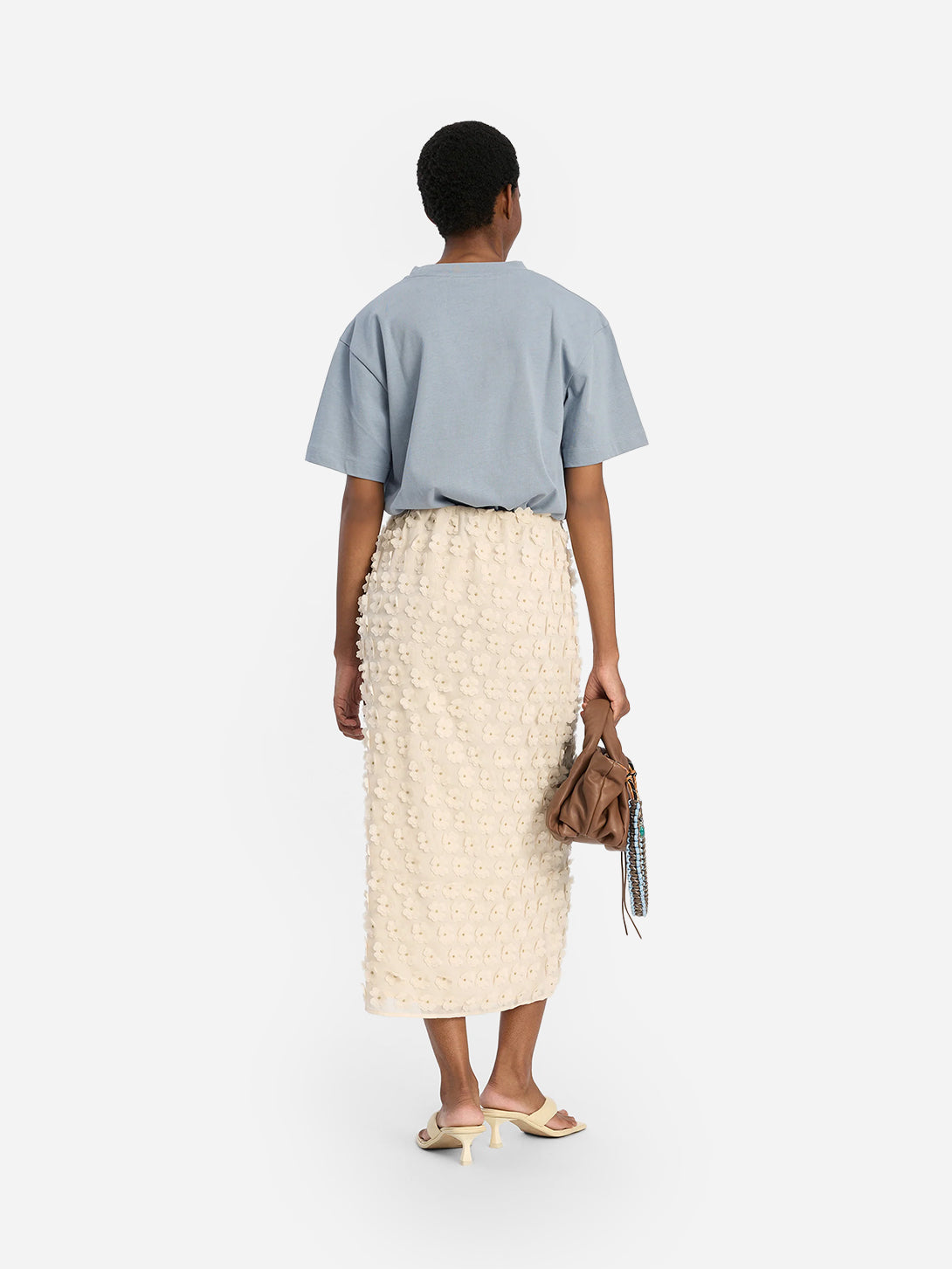 Creme Bloomy Womens Long Skirt Munthe Womens Clothing