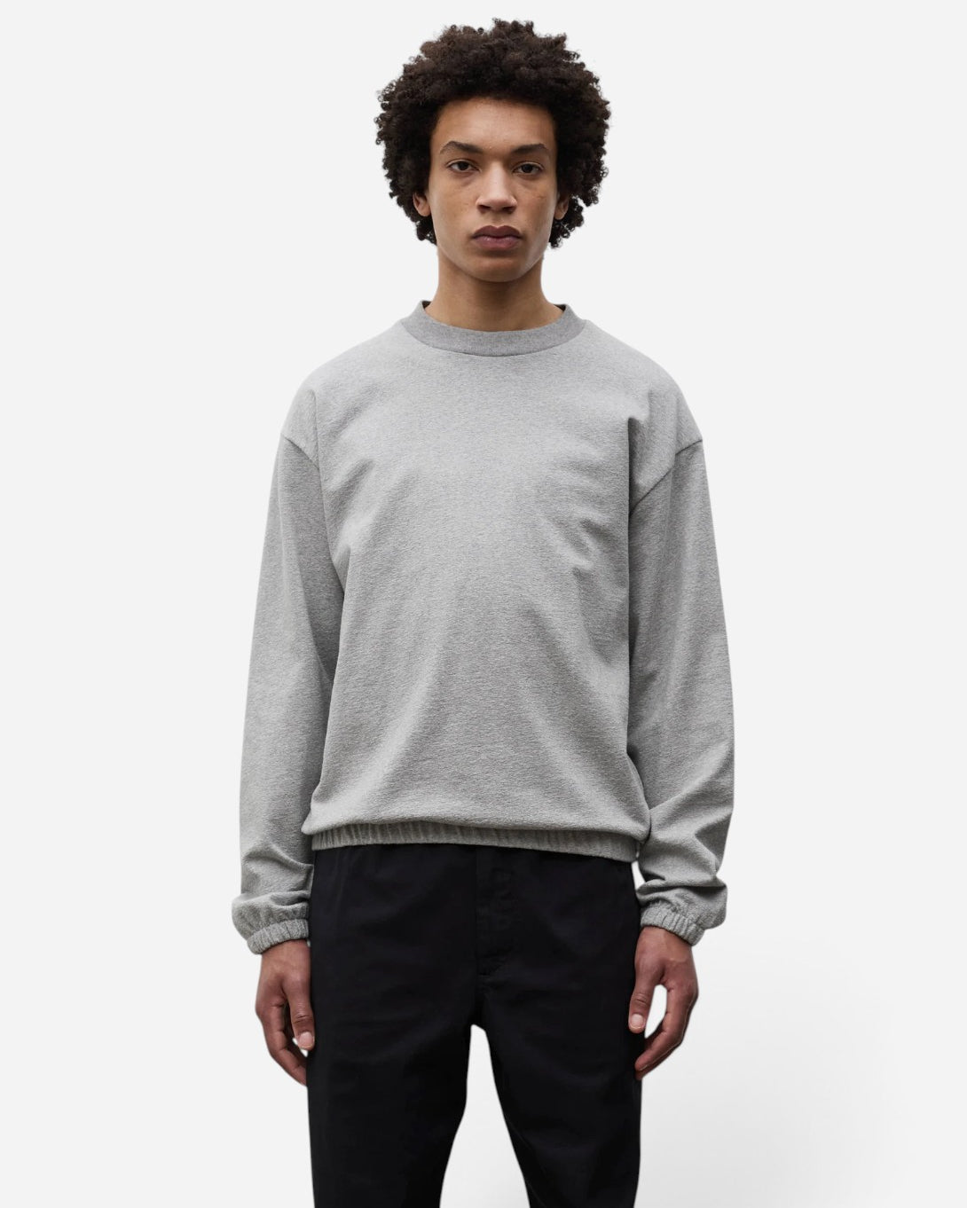 Grey Melange Kulhouse Relaxed Light Pile Jersey SweatshirtMens Cotton Pullover Sweatshirt Norse Projects