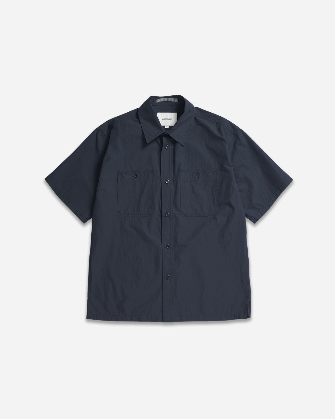 Navy Ivan Tech Poplin SS Shirt Navy Norse Projects Shirt Short Sleeve Button Up