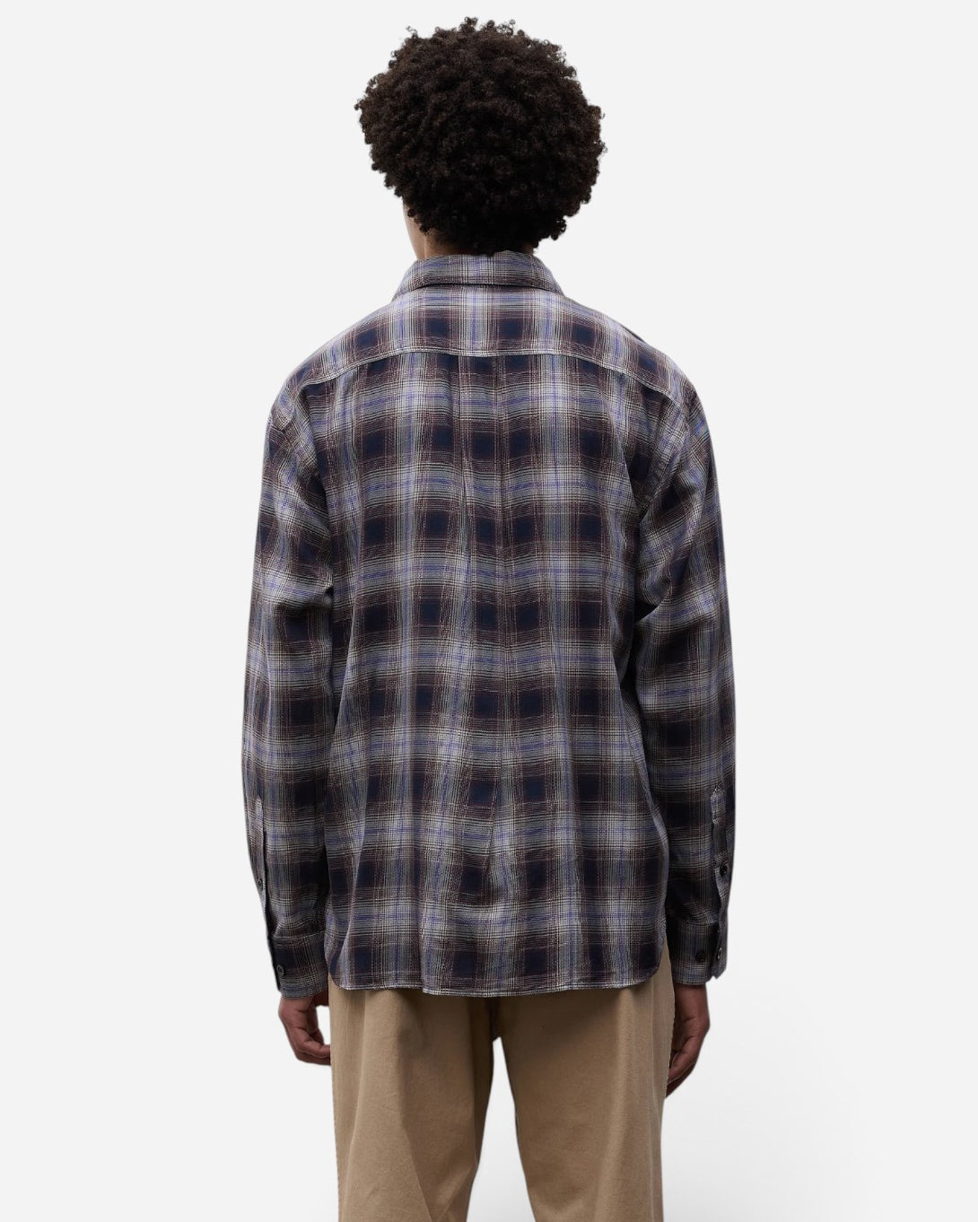 Darkest Purple Falster Fine Cotton Flannel Check Oversize Shirt Mens Woven Check Shirt Norse Projects