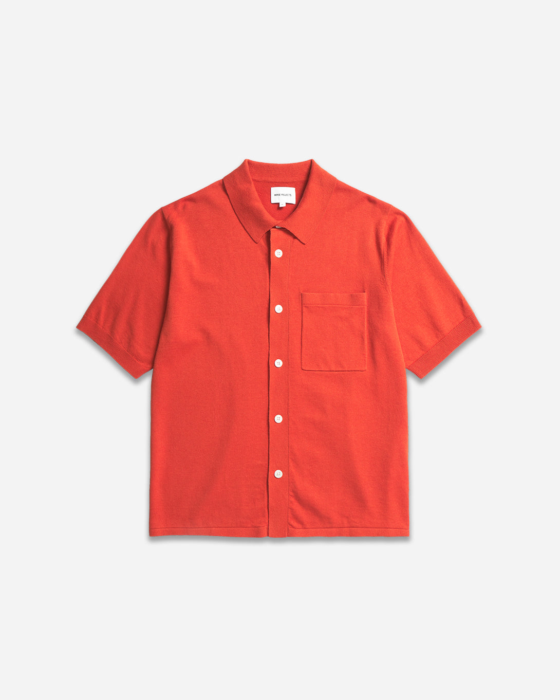 Blood Orange Rollo Cotton Linen SS Shirt Mens Linen Short Sleeve Shirt Norse Projects