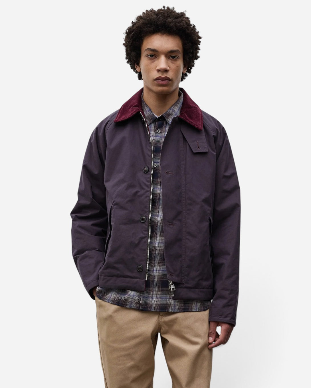 Darkest Purple Holmen Wax Raglan Insulated Jacket Mens Outerwear Norse Projects