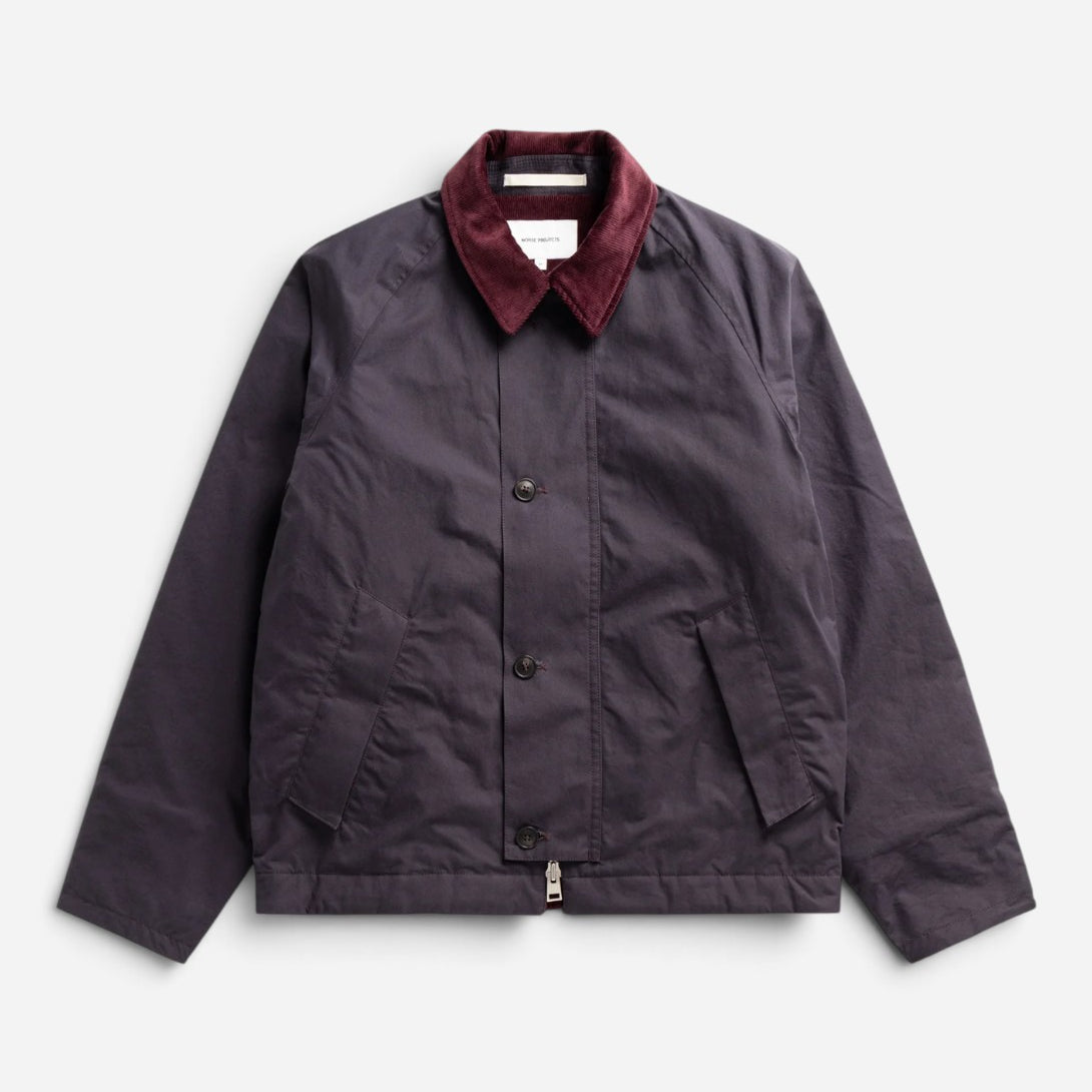 Darkest Purple Holmen Wax Raglan Insulated Jacket Mens Outerwear Norse Projects