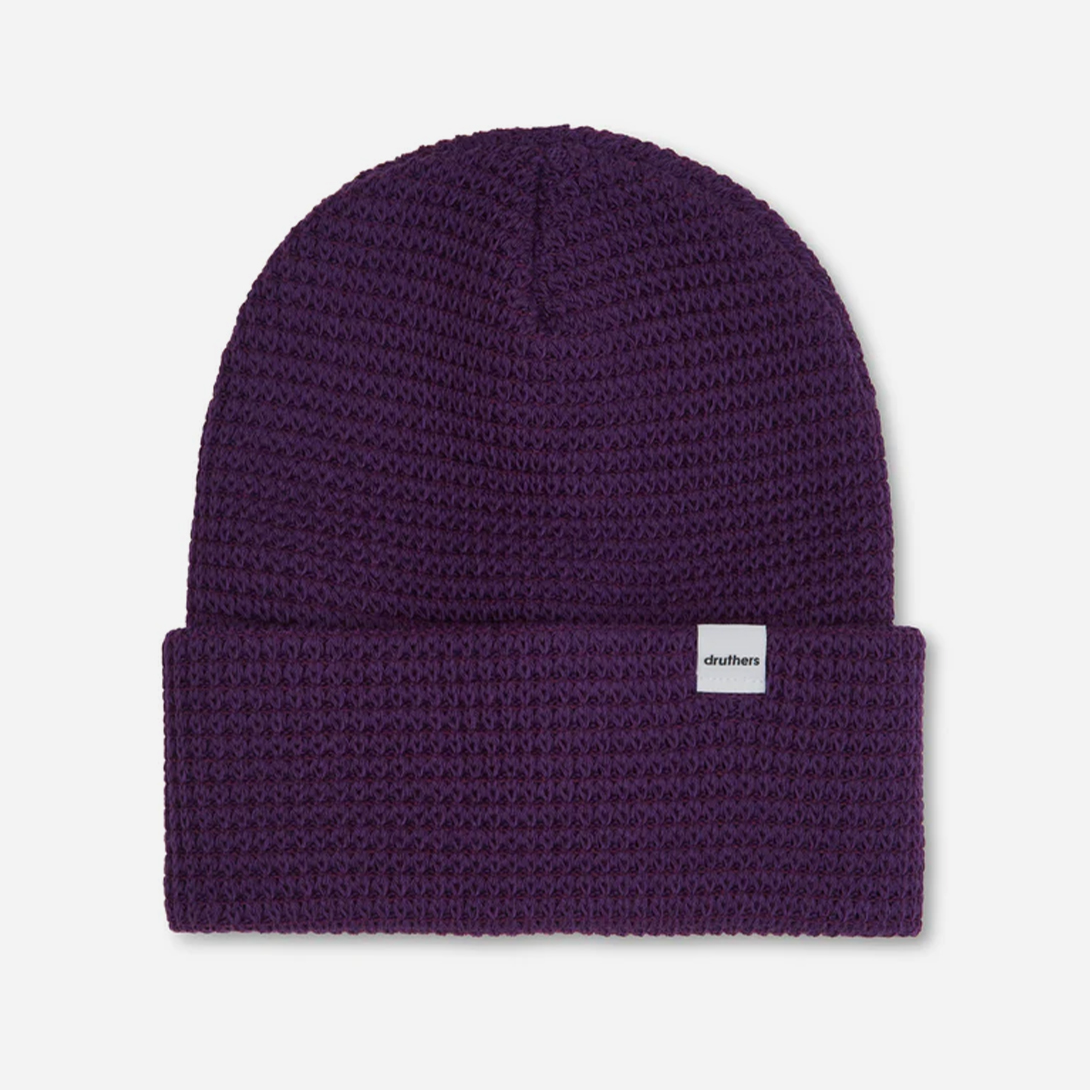Royal Purple Organic Cotton Waffle Knit Beanie Druthers NYC