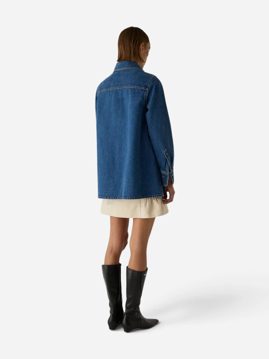 Denim No Boyfriend Denim Overshirt Womens Woven Shirt Laagam