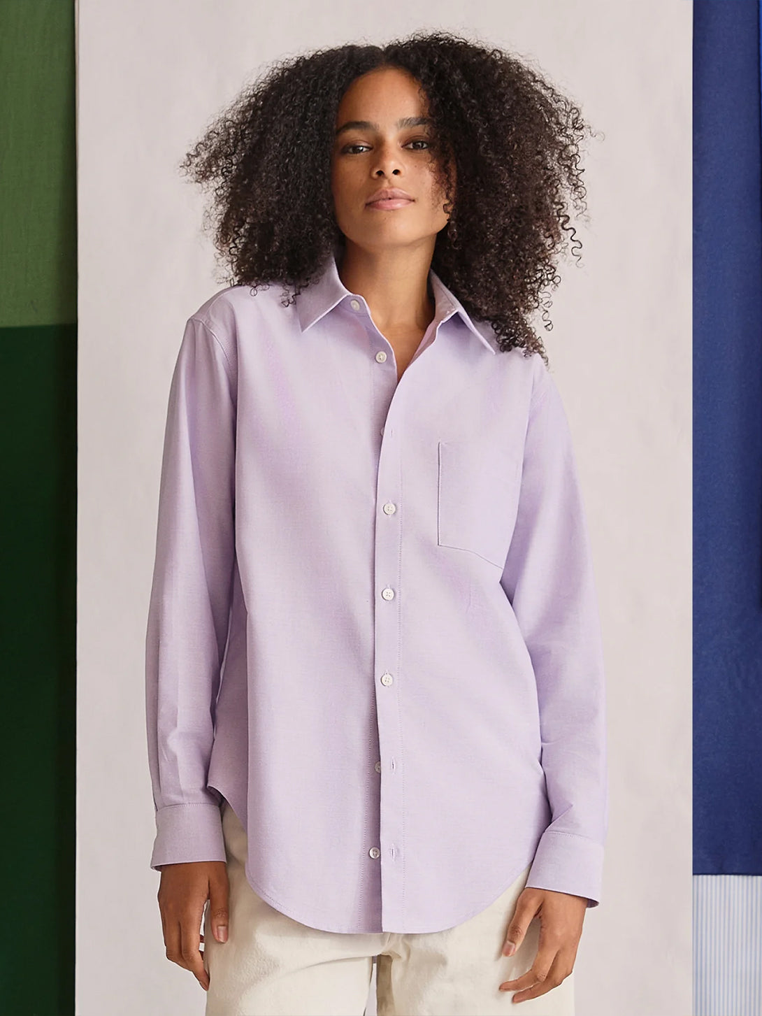 Little Purple, mother of pearl buttons The New Oxford Woven Long Sleeve Woven Shirt Naomi Nomi