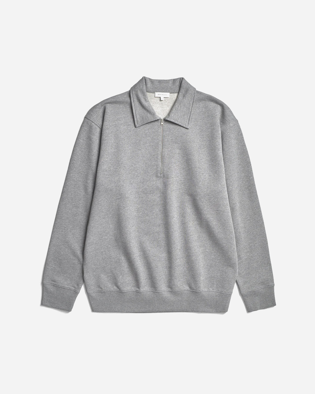 Grey Melange Norse Standard Half Zip Sweatshirt Mens Half Zip Cotton Pullover Sweatshirt Norse Projects