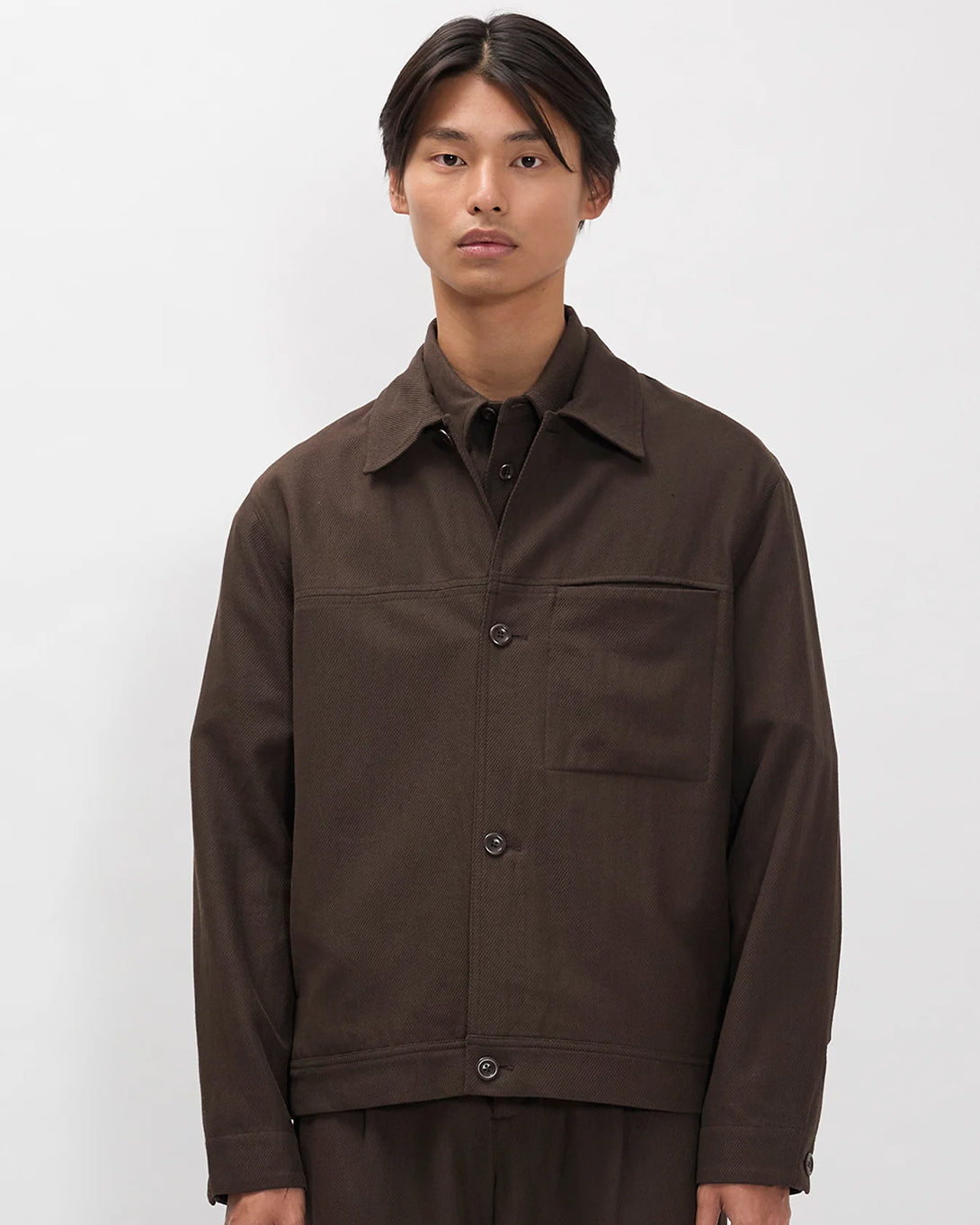 Delicioso Brown Arresskov Compact Cotton Overshirt Mens Brown Overshirt Norse Projects