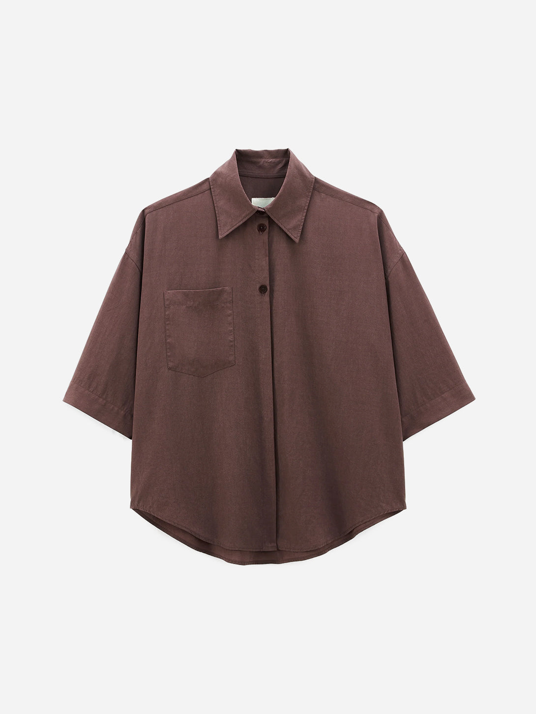 Brown Ameer Top Womens Short Sleeve Relaxed Top Noyoco