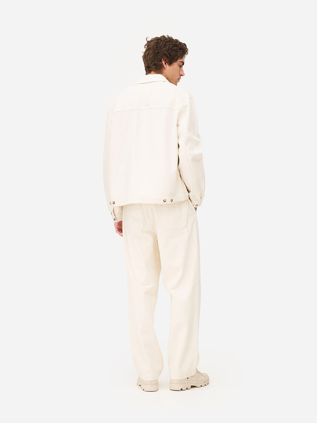 Ecru Arizona Jacket Mens Button Up Collared Jacket White Noyoco Mens Clothing