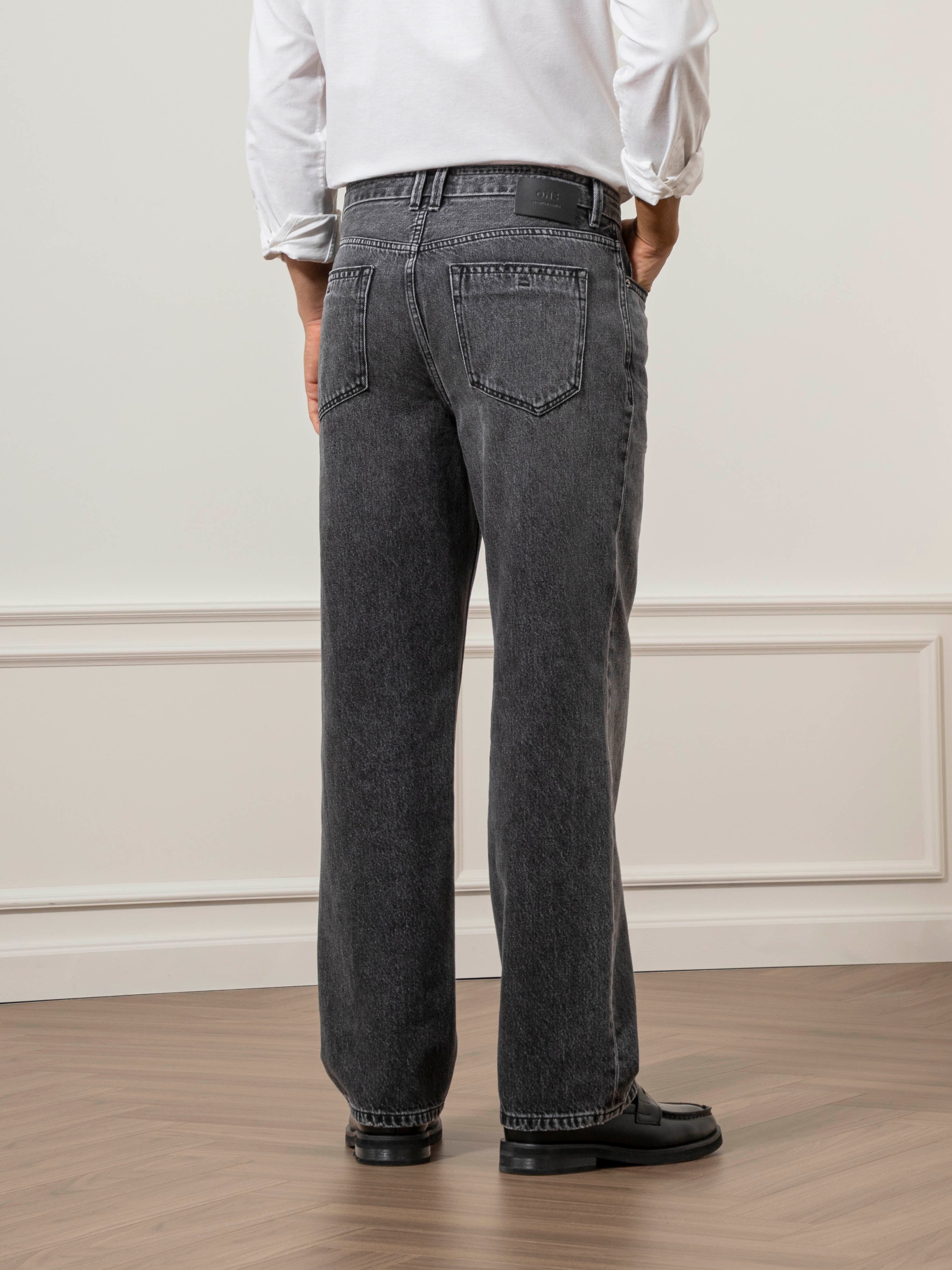 Dk Grey Franklin Straight-leg Jeans Mens Dark Wash Straight Leg Denim Jeans