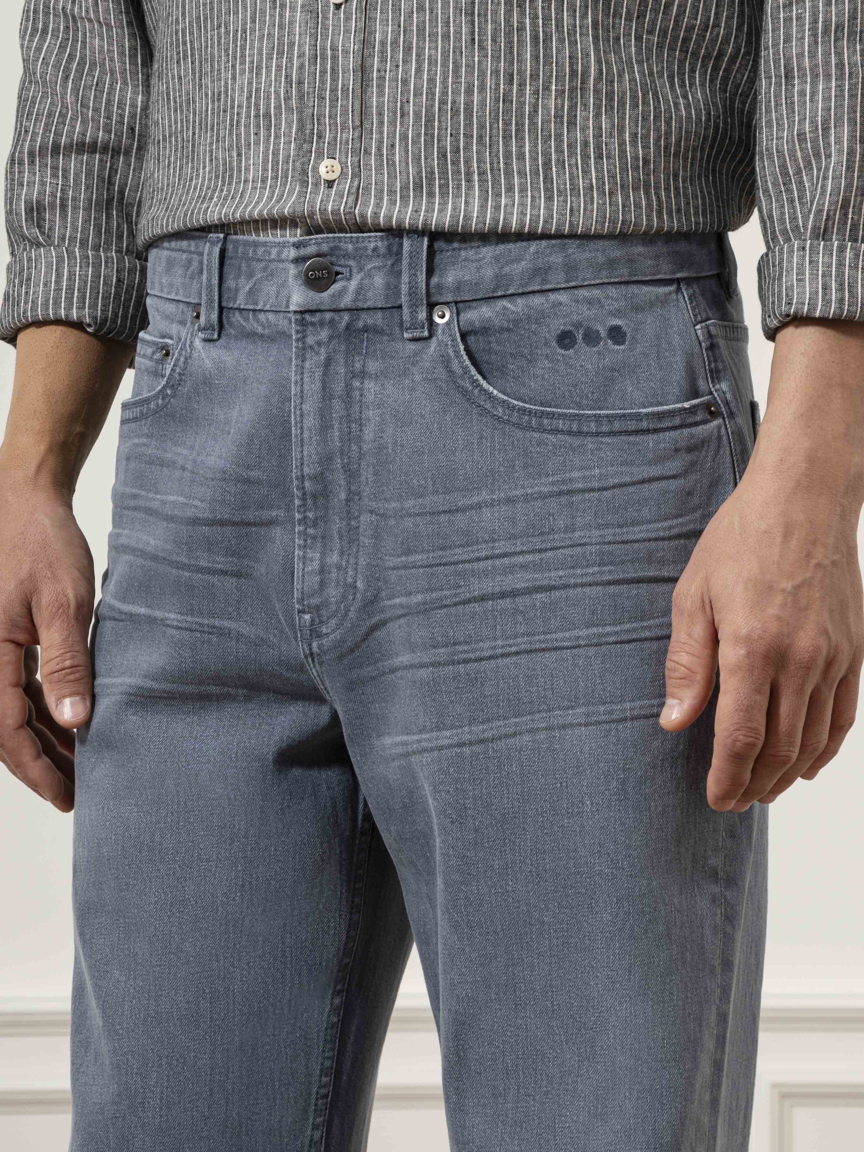 Mid Indigo Franklin Straight-leg Jeans Mens Light Wash Indigo Denim Jeans Straight Leg Fit