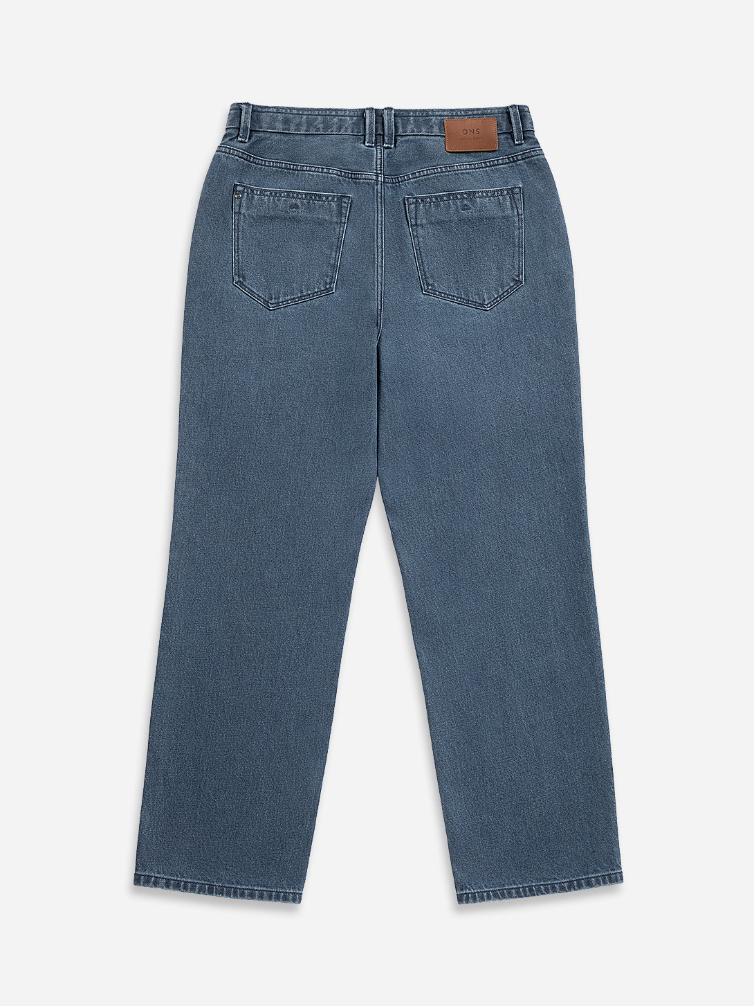 Indigo Stantons Straight-Leg Jeans Mens Relaxed Fit Indigo Denim Jeans ONS Clothing