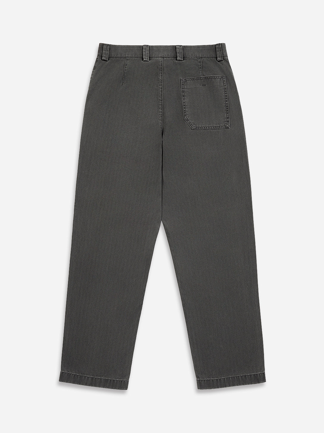 Dk Coffee Wythe Washed Herringbone Trousers Mens Straight Fit Trouser Pants ONS Clothing