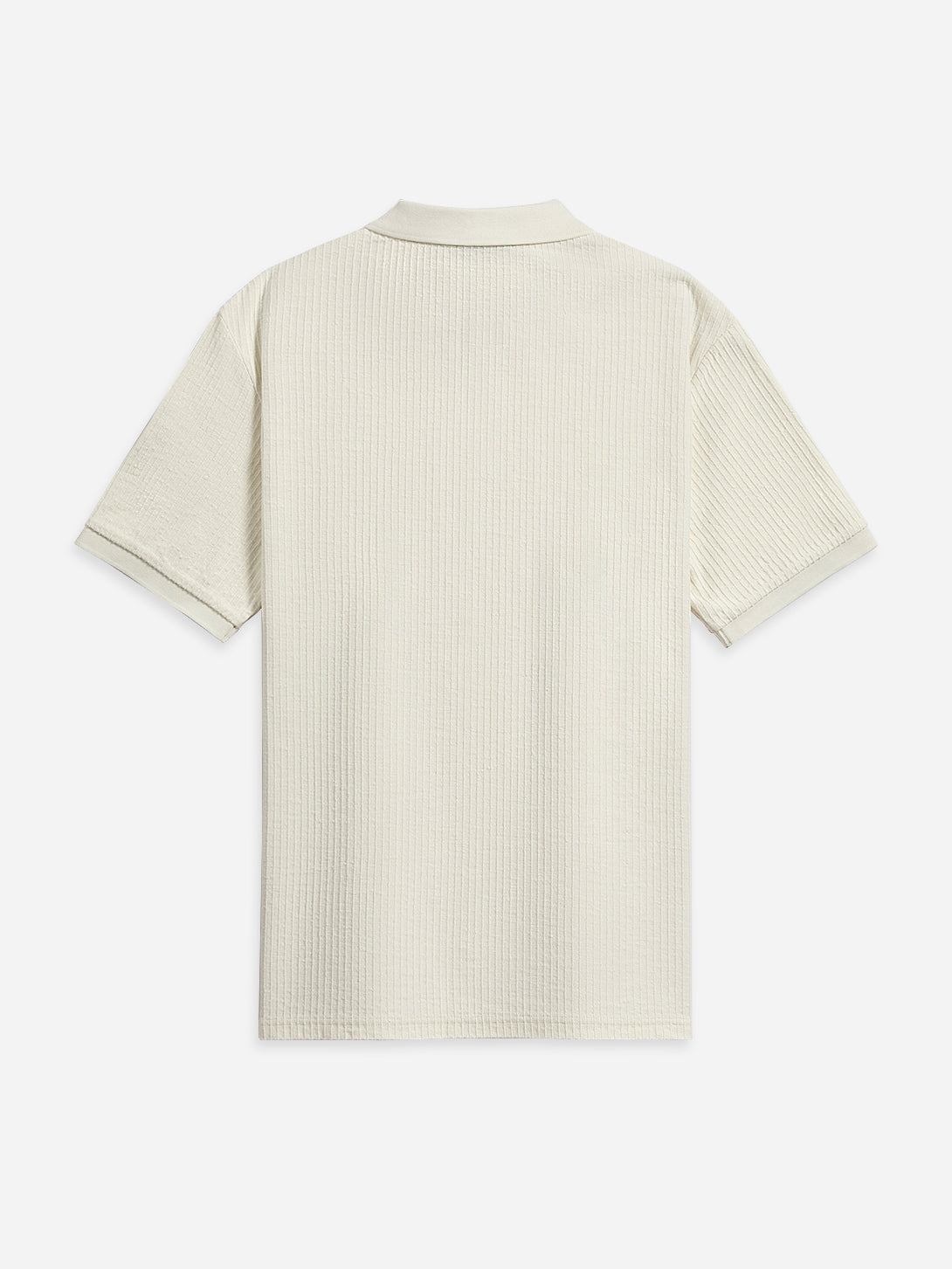 Off White Sasco Jacquard Ripple Polo Mens Knitted Polo Short Sleeve Shirt ONS Clothing