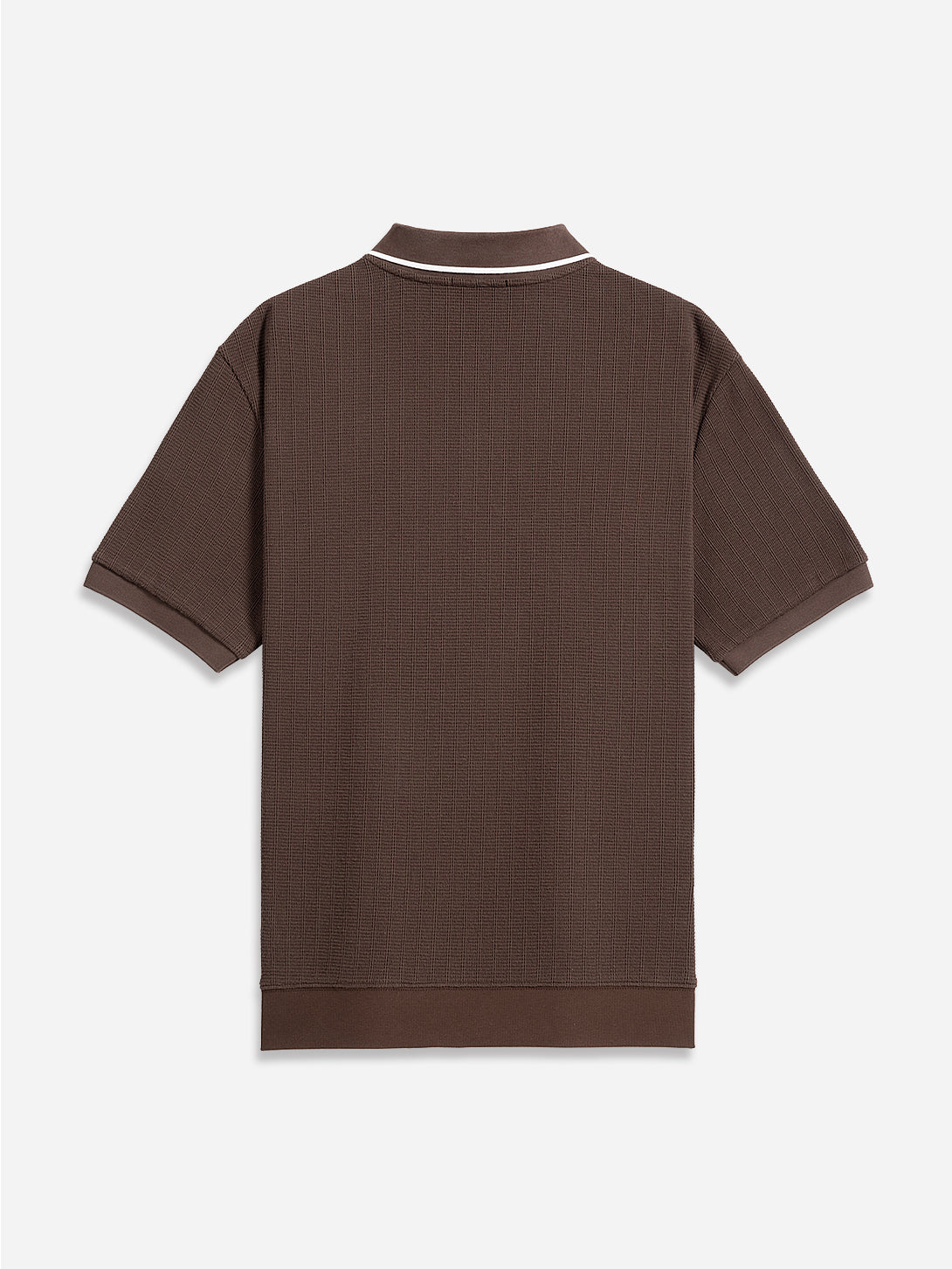 Dk Brown Lind Tipping Polo Mens Knit Polo Short Sleeve Polo Shirt ONS Clothing