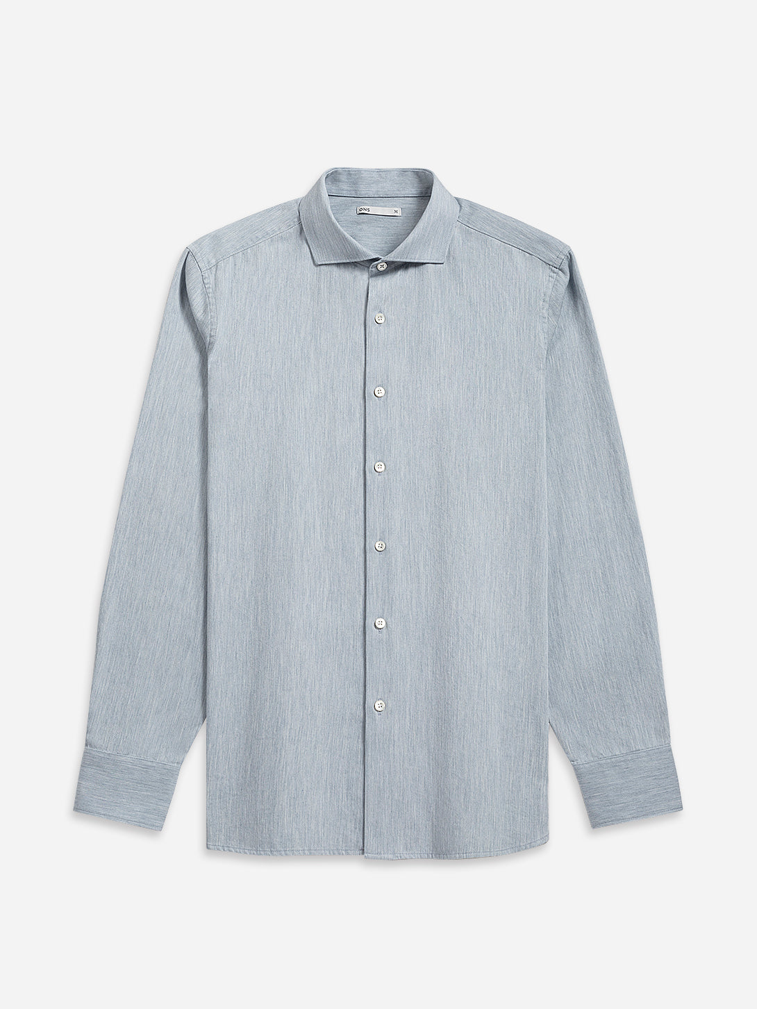 Steel Blue Heather Arthur Heather Shirt Mens Woven Button Up Shirt ONS Clothing