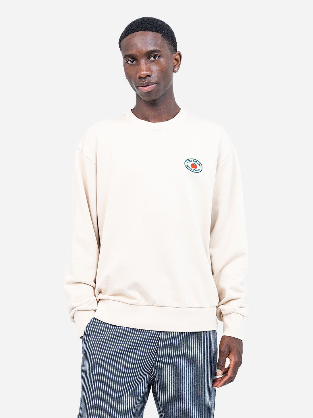 Crème Sweat Lunch Times Crew Neck Pullover Sweatshirt Logo Olow Clothing