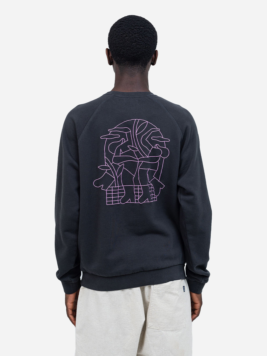 Noir Carbone Sweat Party Black Cotton Pullover Sweatshirt Logo Olow Clothing